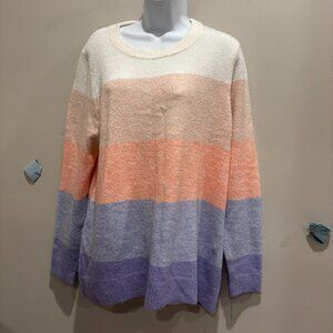 GAP light weight, multi-colored wide striped pullover sweater, Large